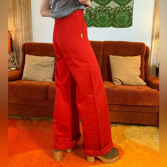 Vintage Red Flare Jeans - Picture 5 of 7